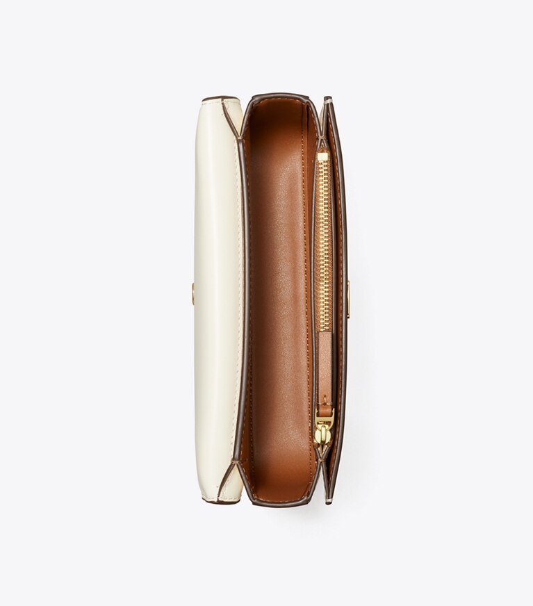 Tory Burch designer borse a tracolla Borsa piccola Eleanor rettangolare in Warm White superiore