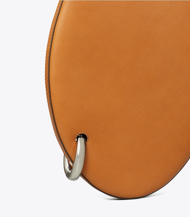 Tory Burch designer borse a tracolla Borsa piccola Pierced in Aged Tan dettaglio