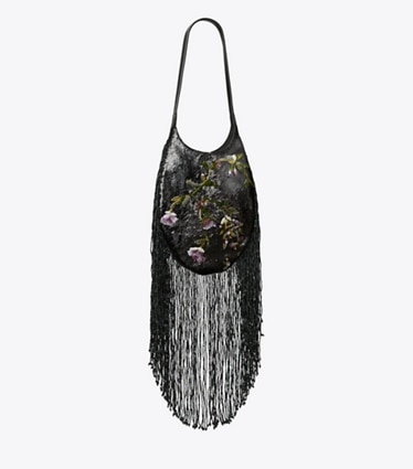 Tory Burch designer borse a tracolla Borsa Pierced piccola decorata in Black Multi angle