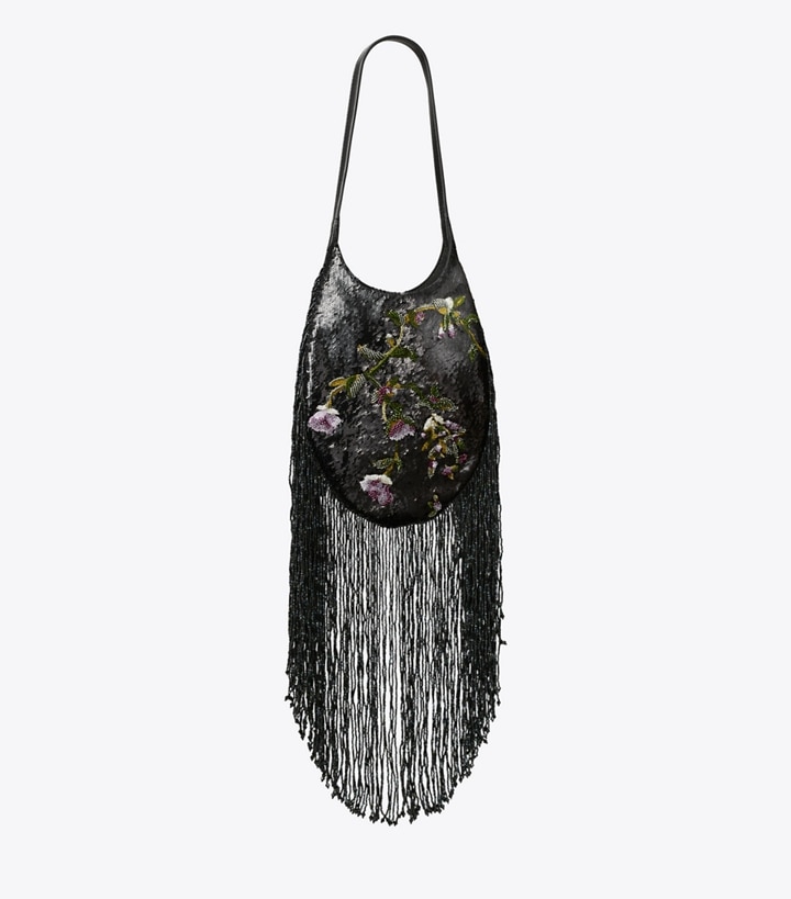 Tory Burch designer borse a tracolla Borsa Pierced piccola decorata in Black Multi angle