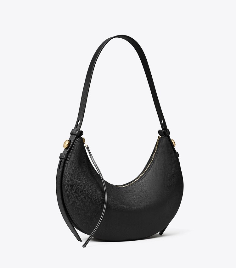 Tory Burch designer borse a tracolla Borsa Romy a mezzaluna in Black angle
