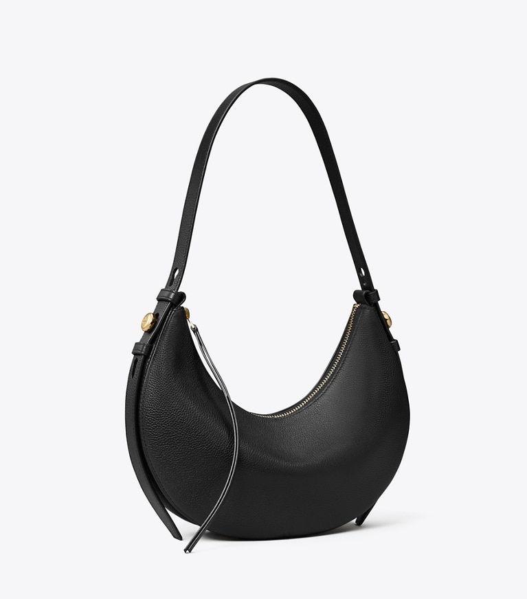 Tory Burch designer borse a tracolla Borsa Romy a mezzaluna in Black angle