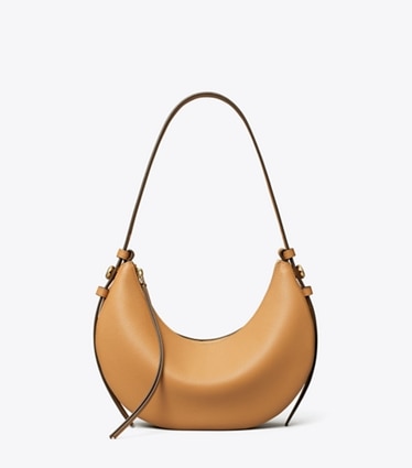 Tory Burch designer borse a tracolla Borsa Romy a mezzaluna in Tiramisu front