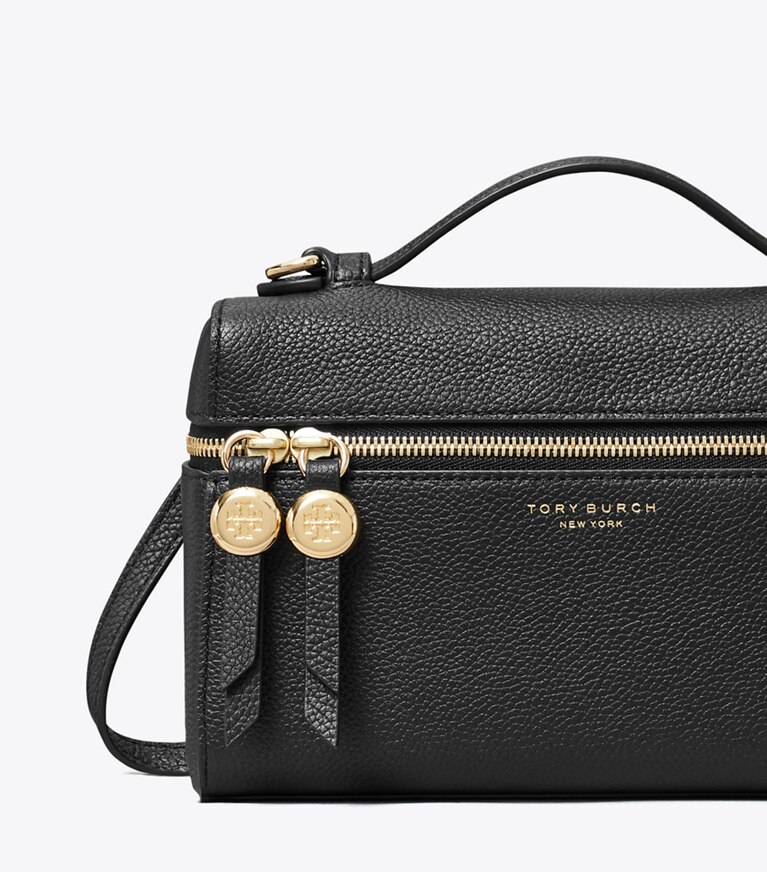 Tory Burch designer mini bags Borsa Romy Slim con manico superiore in Black dettaglio