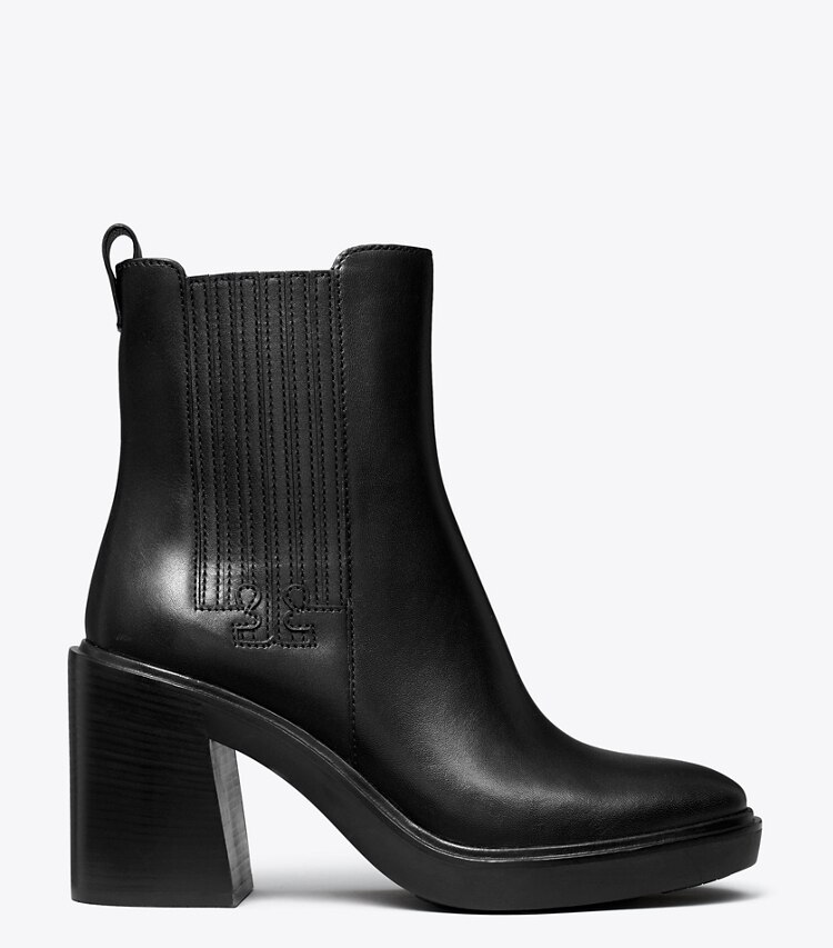 Tory Burch diseñador botines Botín Chelsea de tacón T en PERFECT BLACK lateral