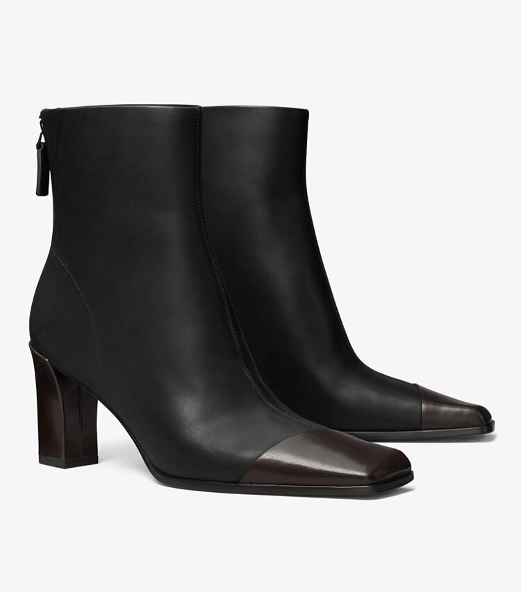Tory Burch diseñador botines Botín con puntera asimétrica en PERFECT BLACK / COCO ángulo