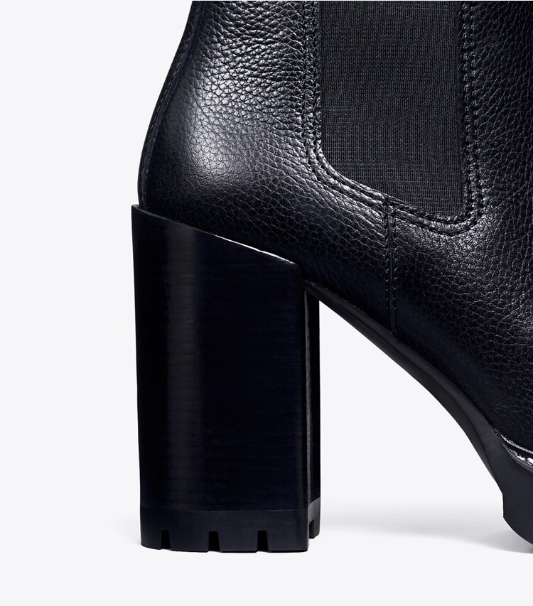 Tory Burch diseñador botines Botín con suela dentada Carson en PERFECT BLACK / PERFECT BLACK detalle