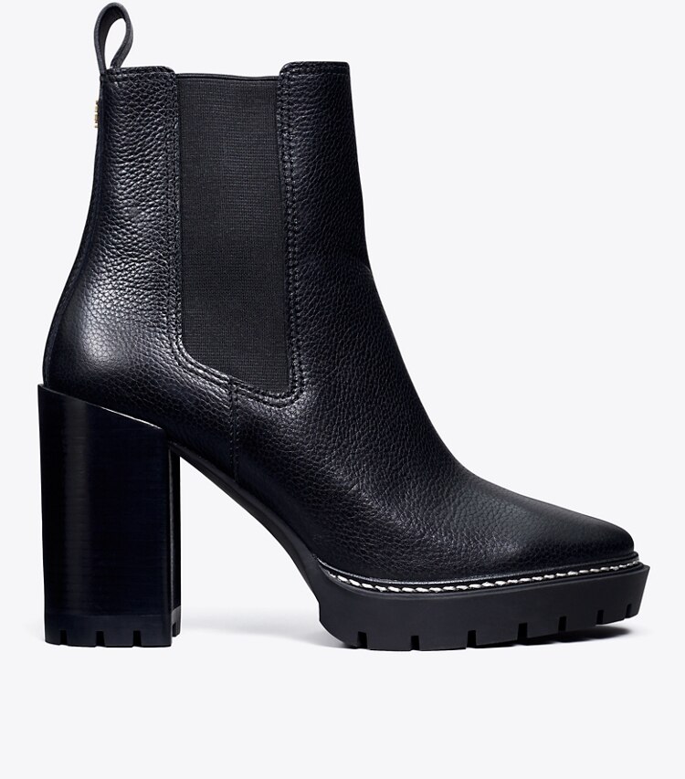 Tory Burch diseñador botines Botín con suela dentada Carson en PERFECT BLACK / PERFECT BLACK lateral