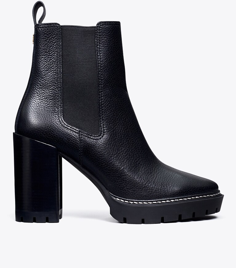 Tory Burch diseñador botines Botín con suela dentada Carson en PERFECT BLACK / PERFECT BLACK lateral
