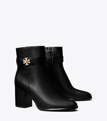 Tory Burch diseñador botines Botín con tacón y broche giratorio en PERFECT BLACK ángulo