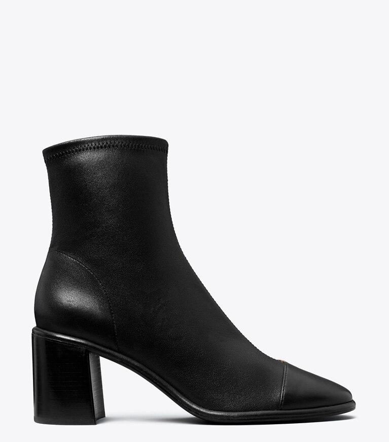Tory Burch diseñador botines Botín de tacón alto con puntera en PERFECT BLACK lateral