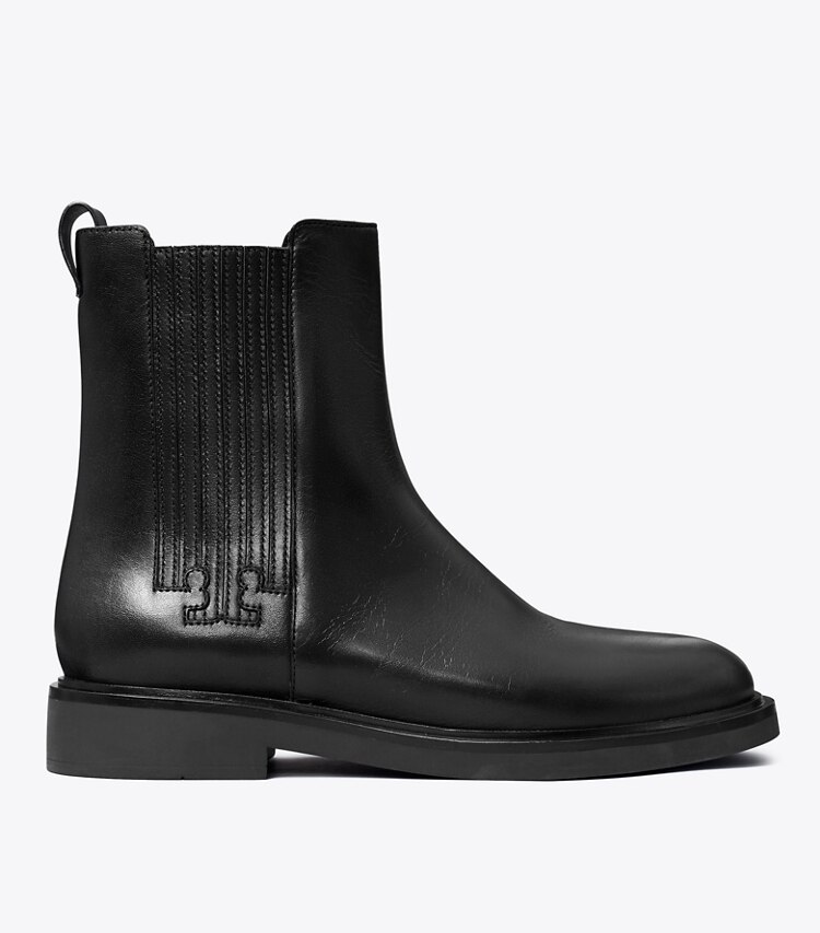 Tory Burch diseñador botines Bota Chelsea T en PERFECT BLACK lateral