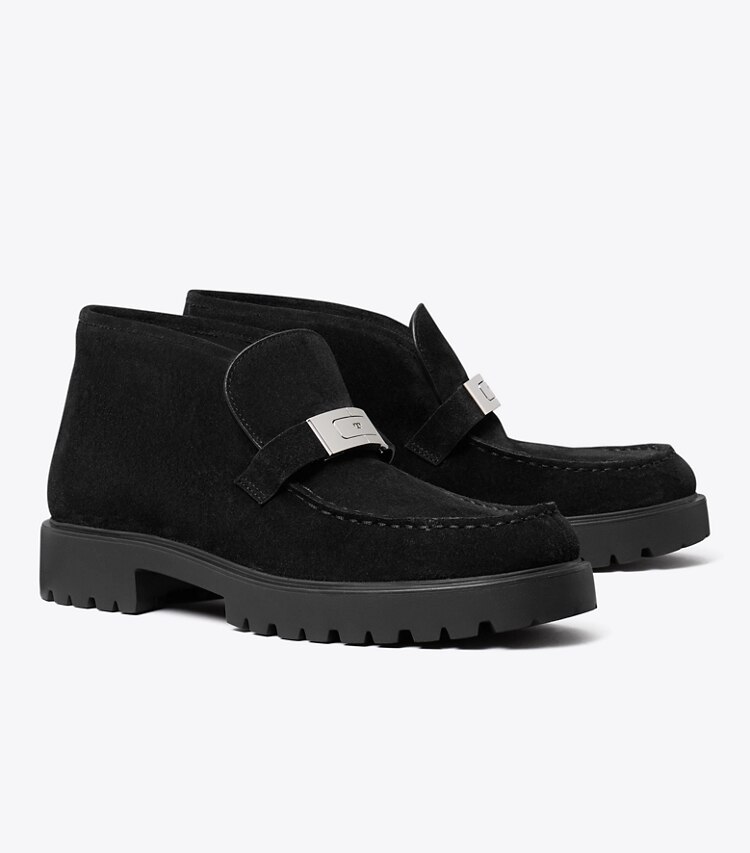 Tory Burch diseñador botines Bota con suela dentada LeeLee en PERFECT BLACK ángulo