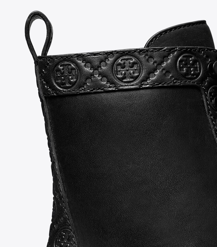 Tory Burch diseñador botines Bota con suela dentada T Monogram en PERFECT BLACK detalle