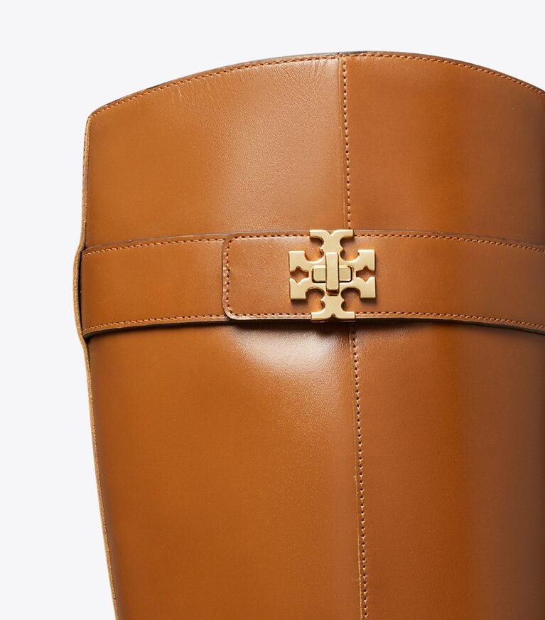 Tory Burch diseñador botas hasta la rodilla Bota de montar con broche giratorio, anchas en SIERRA COGNAC detalle