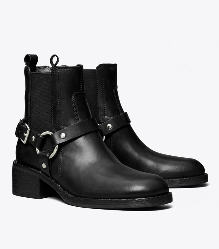 Tory Burch diseñador botines Bota Moto en PERFECT BLACK ángulo