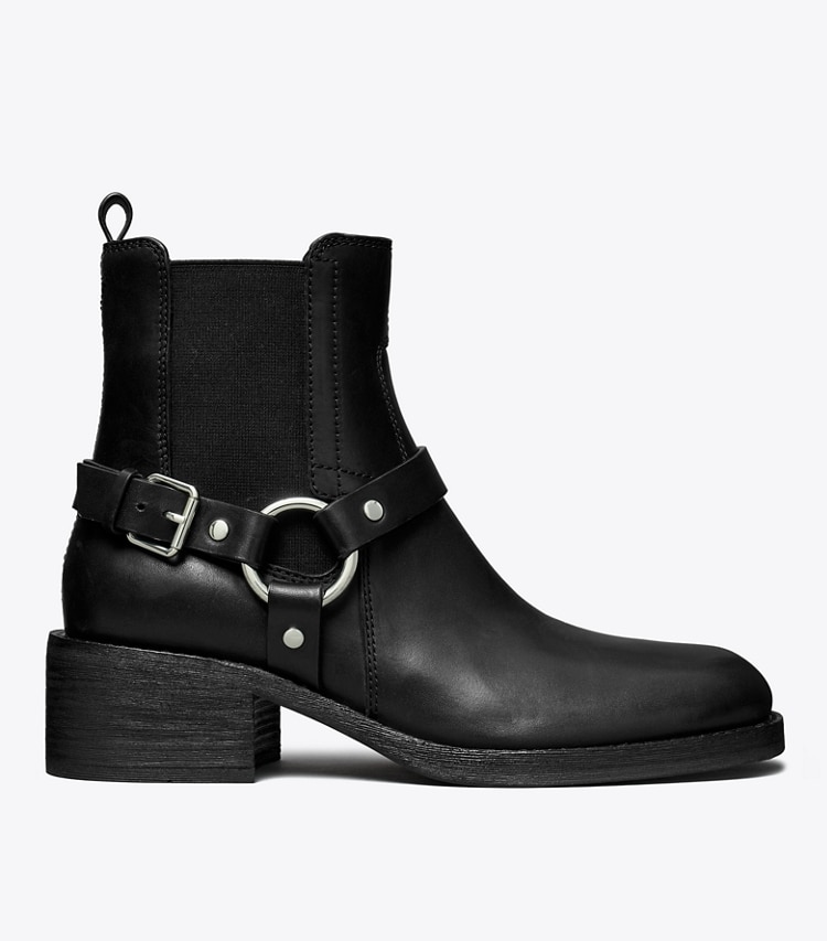 Tory Burch diseñador botines Bota Moto en PERFECT BLACK lateral