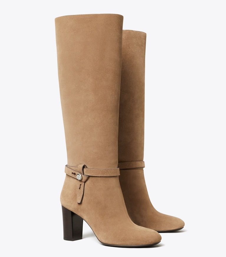Tory Burch diseñador botas hasta la rodilla Bota Romy en RIVER ROCK ángulo