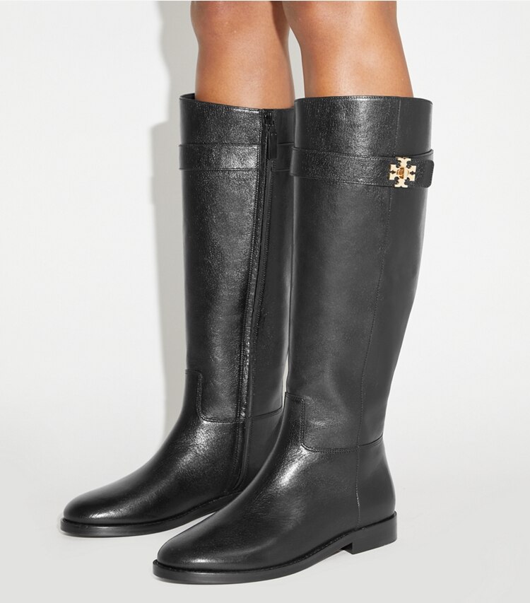 Tory Burch designer bottes au genou Botte cavalière à fermoir dans PERFECT BLACK accessoire sur le modèle