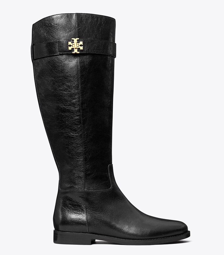 Tory Burch designer bottes au genou Botte cavalière à fermoir dans PERFECT BLACK de côté