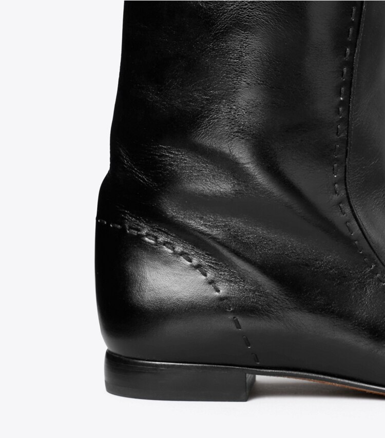 Tory Burch designer bottines Botte d’équitation plate dans PERFECT BLACK détails