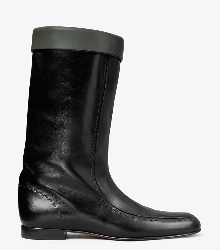 Tory Burch designer bottines Botte d’équitation plate dans PERFECT BLACK de côté