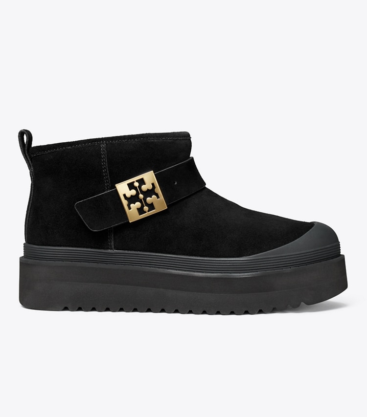 Tory Burch designer bottes Botte plateforme Mellow en rason dans PERFECT BLACK / GOLD de côté