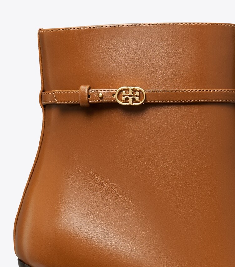 Tory Burch designer bottines Bottillon à semelle compensée à boucle Double T dans SIERRA COGNAC détails