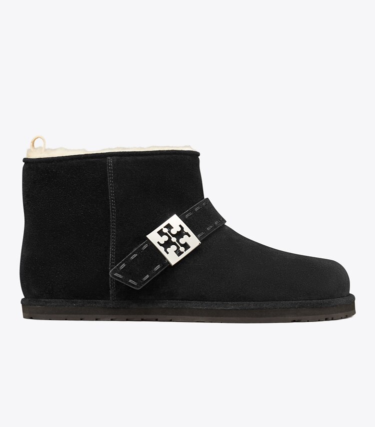 Tory Burch designer bottines Bottillon Mellow en rason dans PERFECT BLACK / SILVER de côté