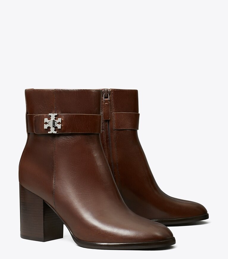 Tory Burch designer bottines Bottillons à talon et à fermoir dans COFFEE angle