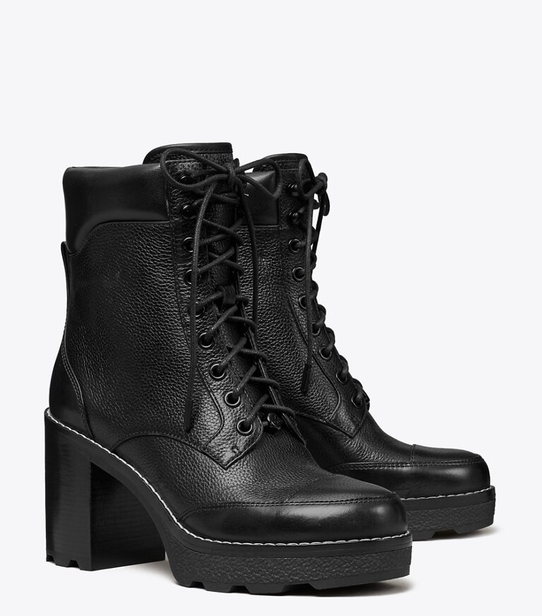 Tory Burch designer bottines Bottine à talon et semelle crantée Romy dans PERFECT BLACK angle