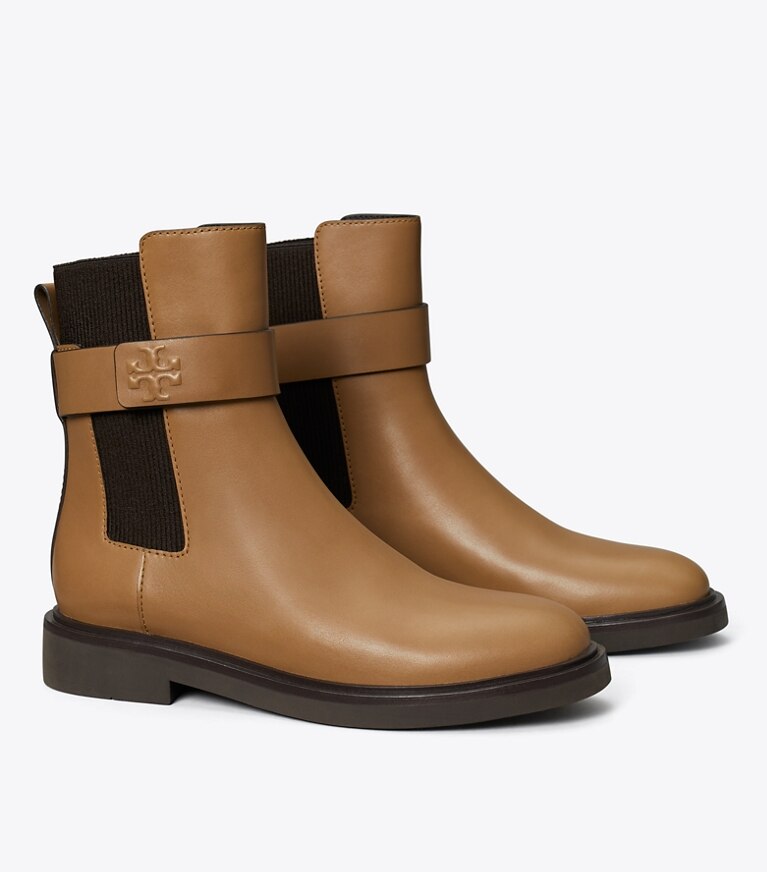 Tory Burch designer bottines Bottine Chelsea Double T dans ALMOND FLOUR / COCO angle