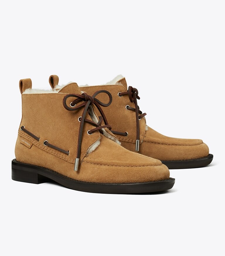 Tory Burch designer bottines Bottine Duck en rason dans WEATHERED OAK angle