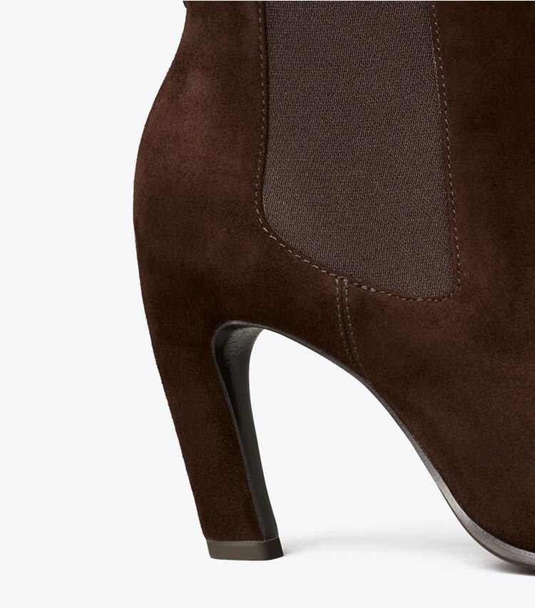 Tory Burch designer bottines Bottine Romy Chelsea à talon dans DARK COCOA détails