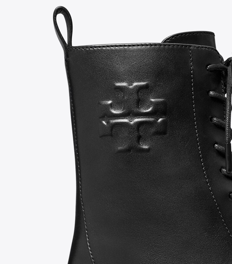 Tory Burch designer bottines Bottines rangers à Double T in PERFECT BLACK angle