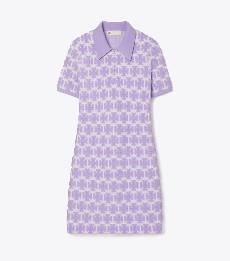 Tory Burch designer ドレス ブークレ ポロドレス in Crisp Lavender / Soft White front