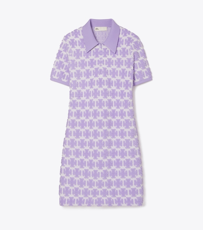 Tory Burch designer ドレス ブークレ ポロドレス in Crisp Lavender / Soft White front