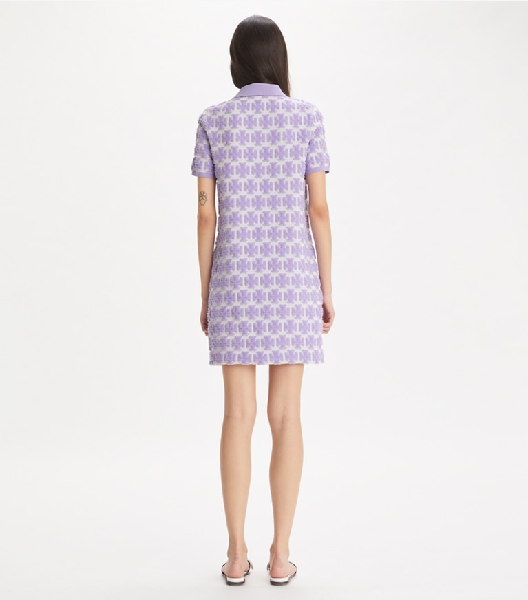Tory Burch designer ドレス ブークレ ポロドレス in Crisp Lavender / Soft White front