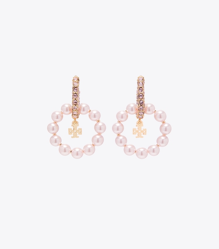 Tory Burch designer boucles d'oreilles Boucles d’oreilles créoles Moondance à perles in Pink informations