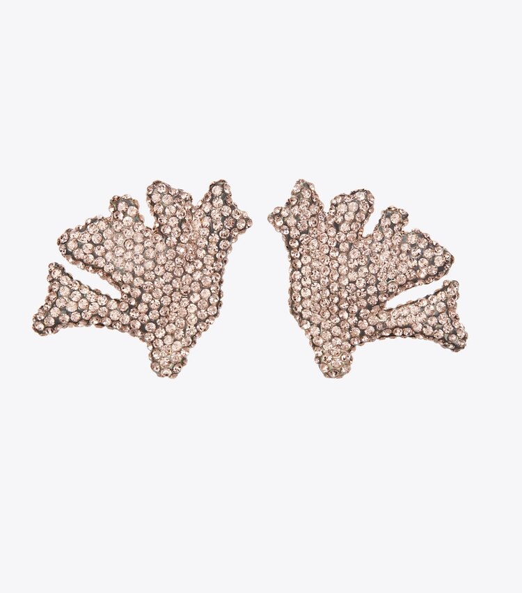 Tory Burch designer boucles d'oreilles Boucles d’oreilles Curiosity Corail dans Light Pink de face