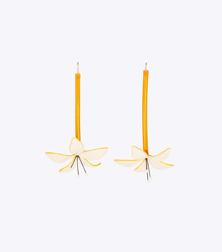 Tory Burch designer boucles d'oreilles Boucles d’oreilles Fleur in White front