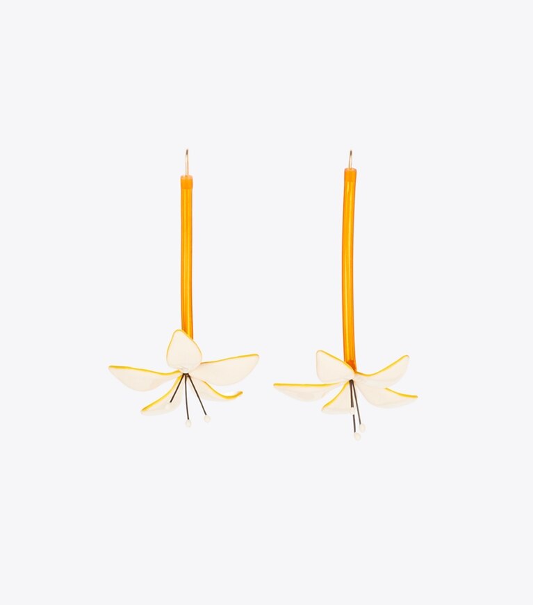 Tory Burch designer boucles d'oreilles Boucles d’oreilles Fleur in White front