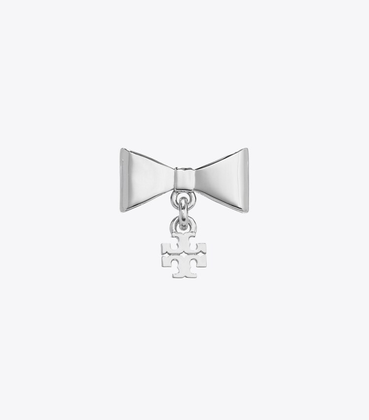 Tory Burch designer boucles d'oreilles Boucles d'oreilles Curiosity Bow dans Tory Silver détails