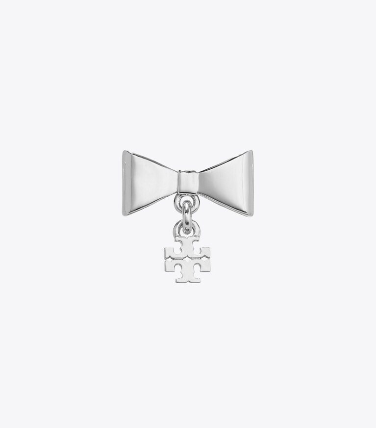 Tory Burch designer boucles d'oreilles Boucles d'oreilles Curiosity Bow dans Tory Silver détails