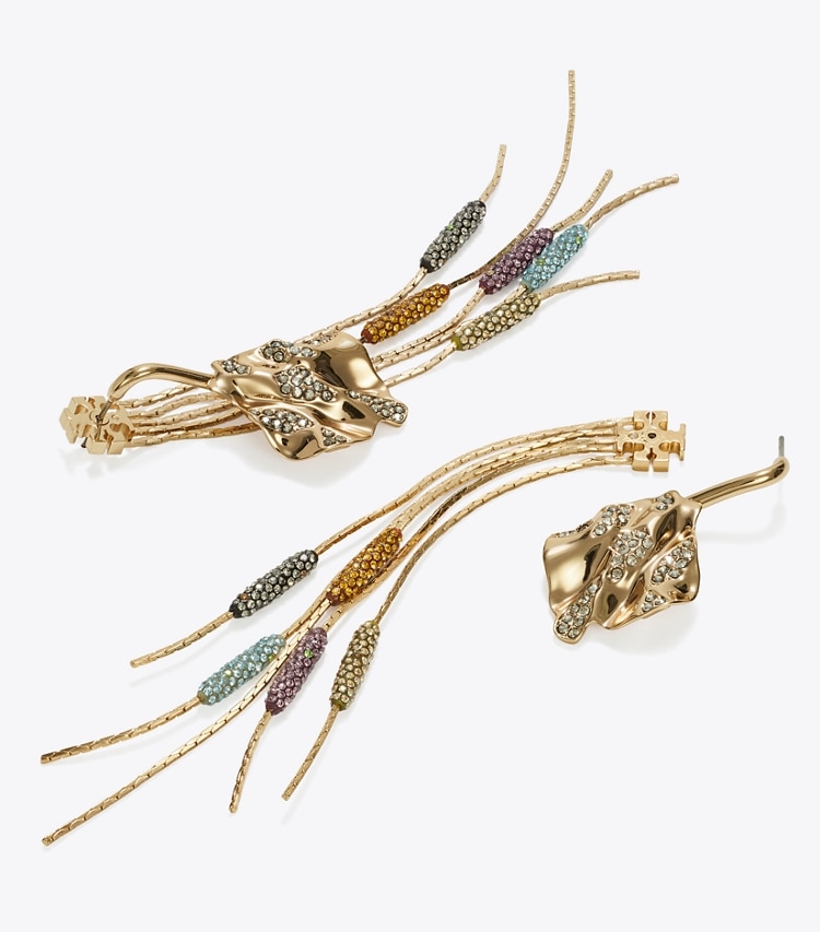 Tory Burch designer boucles d'oreilles Boucles d'oreilles devant-derrière Runway in GOLD / Crystal additional