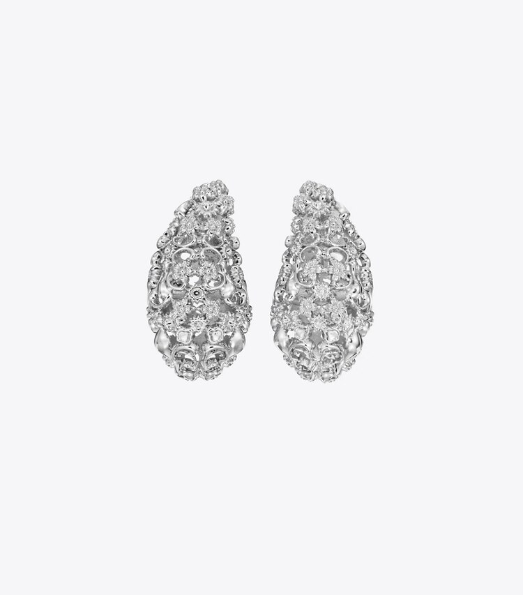 Tory Burch designer boucles d'oreilles Boucles d'oreilles filigranées Pierced in Tory Silver informations