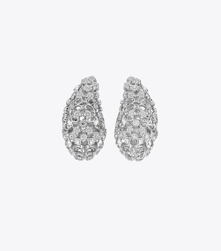 Tory Burch designer boucles d'oreilles Boucles d'oreilles filigranées Pierced in Tory Silver informations