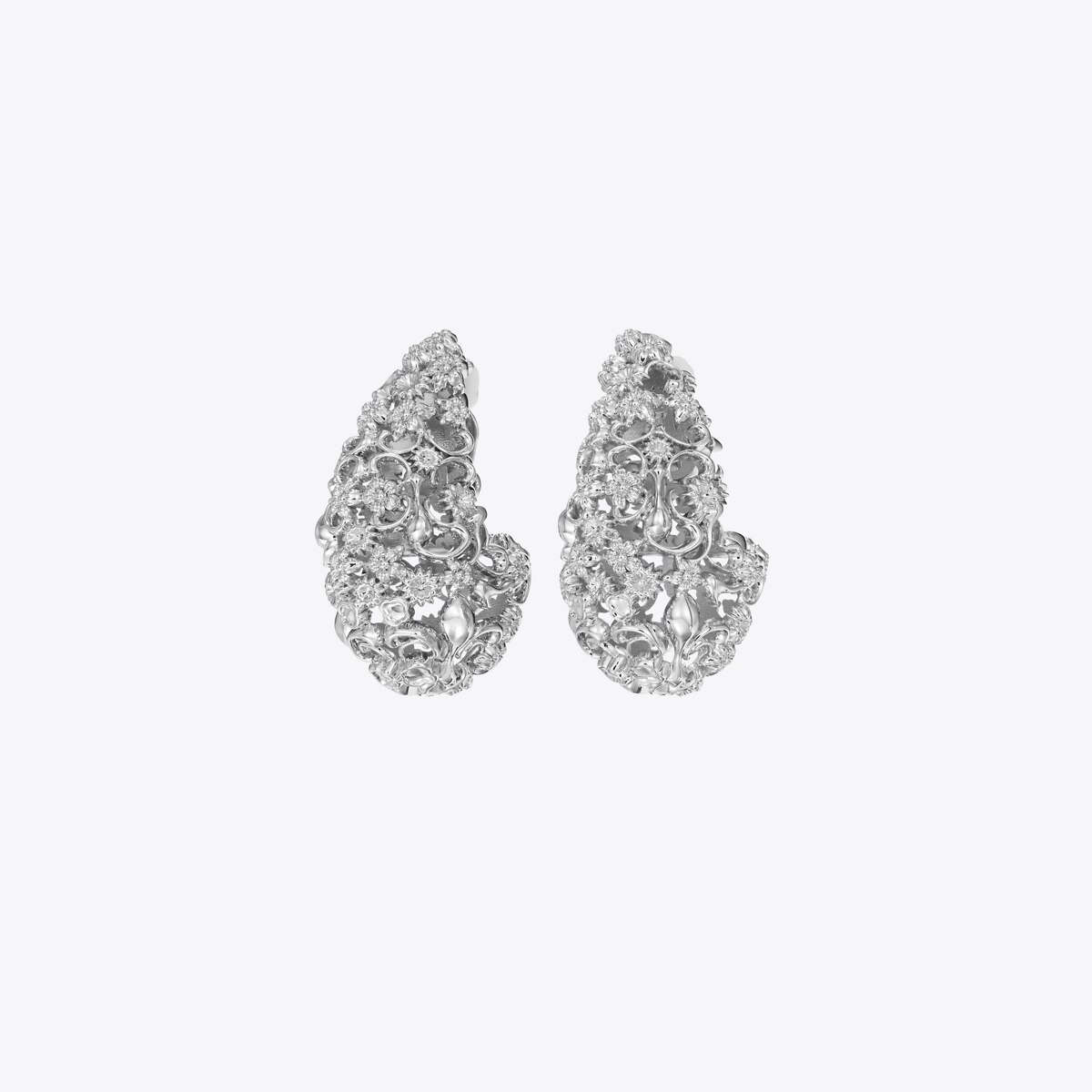 Boucles D'oreilles Vintage Amway - Feuille Plaqué Or Avec Cristaux - Fermoir Clous