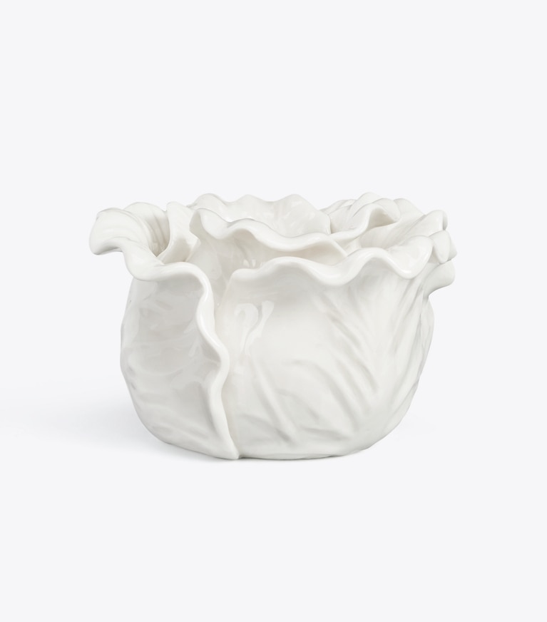 Tory Burch designer vaisselle Bougeoir Collection Lettuce, lot de 2 dans White de face