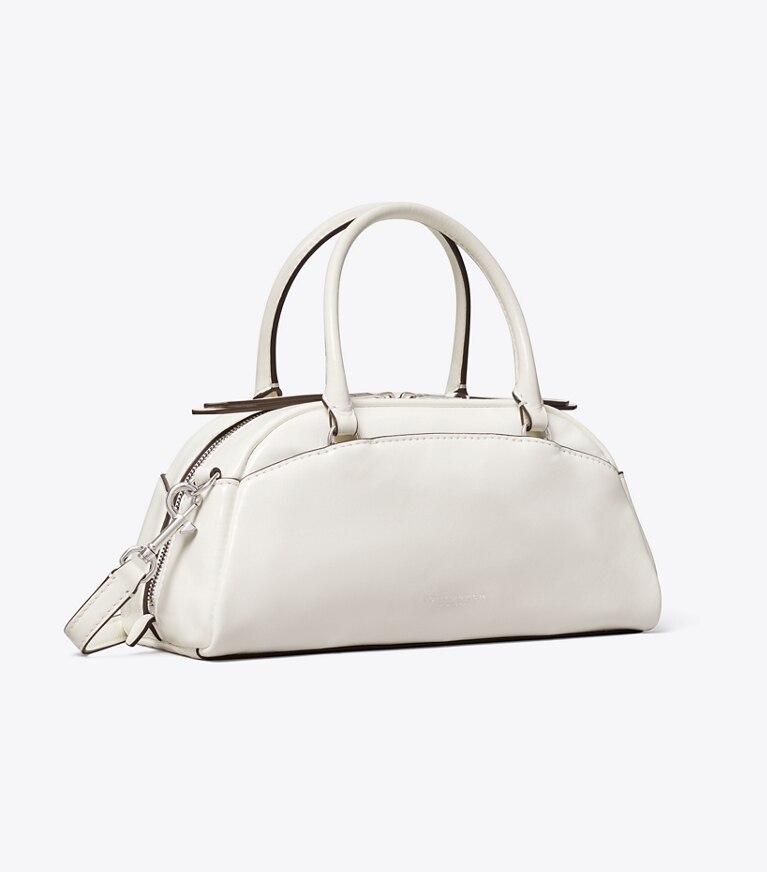 Tory Burch diseñador bolsos bandolera Bowler pequeño en Bianco ángulo